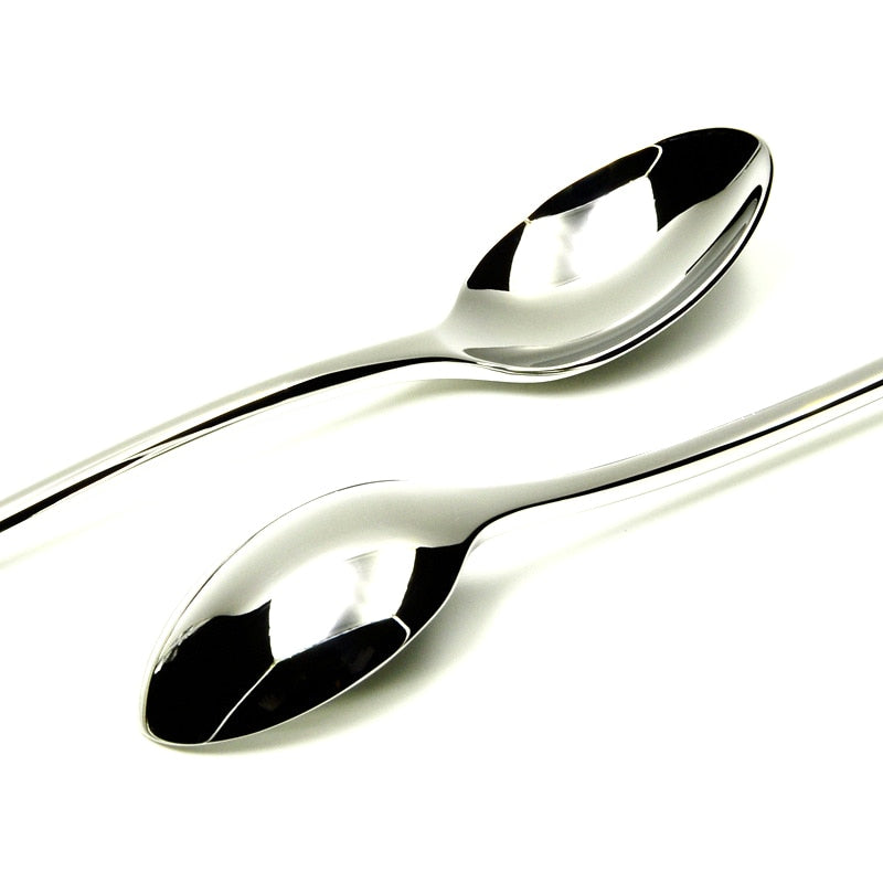 Silver Long Handle Teaspoons Set of 6 - 20.3 cm by HitMyNeed