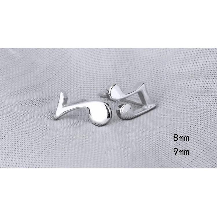 Silver Music Note Stud Earrings for Everyday Wear by HitMyNeed