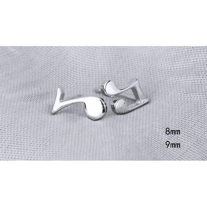 Silver Music Note Stud Earrings for Everyday Wear by HitMyNeed
