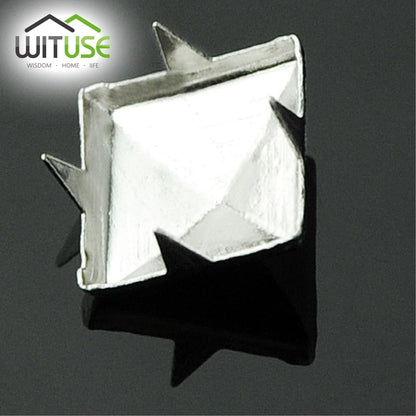 Silver Pyramid Studs for DIY Clothing (100 Pack) by HitMyNeed
