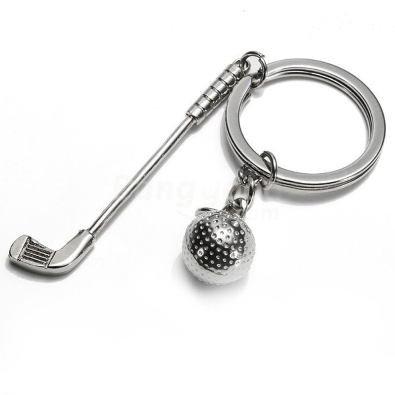Silver Zinc Alloy Golf Keychain for Golf Lovers by HitMyNeed