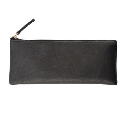 Simple Black Leather Pencil Case for Work & Study by HitMyNeed