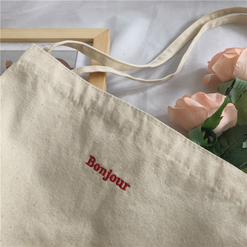 Simple Casual Canvas Grocery Tote Bag 35 x 38cm by HitMyNeed
