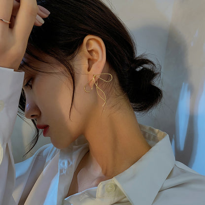 Simple Knot Korean Style Bow Tie Earrings by HitMyNeed