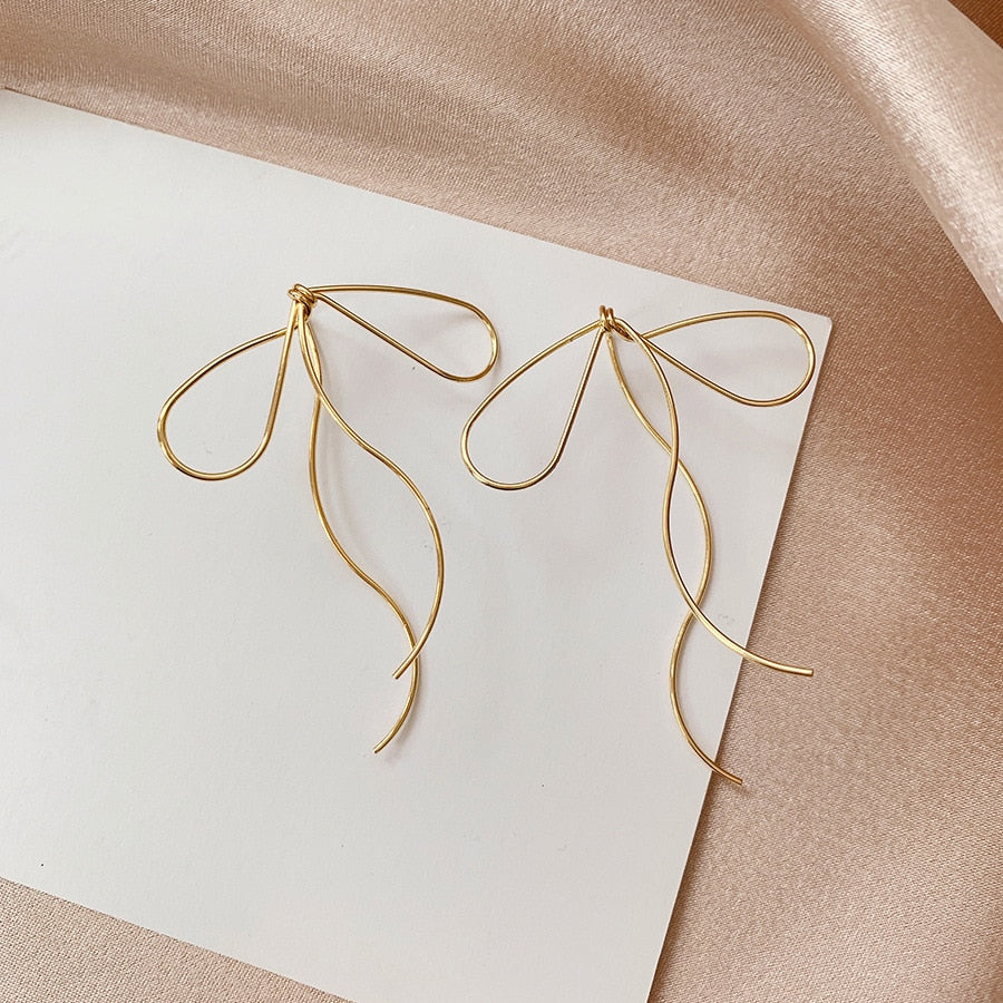 Simple Knot Korean Style Bow Tie Earrings by HitMyNeed