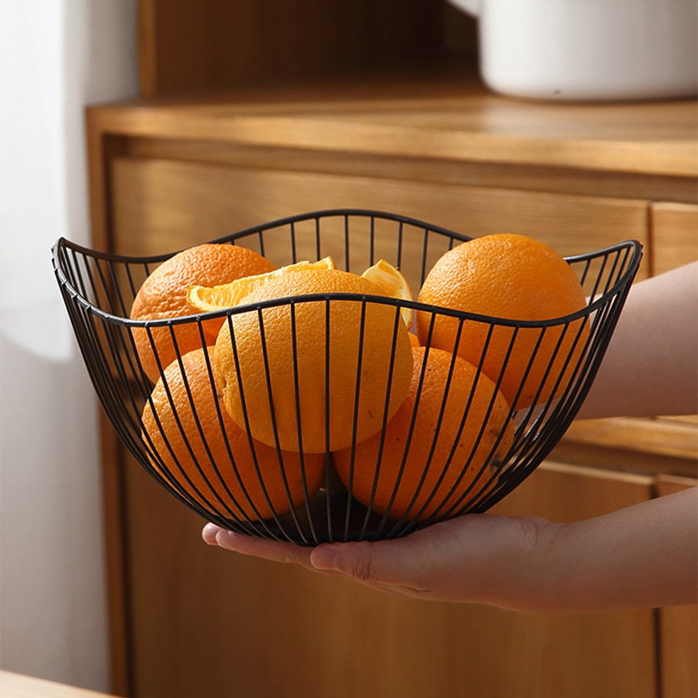 Simple Modern Iron Fruit Basket, Black 27 cm by HitMyNeed