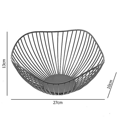 Simple Modern Iron Fruit Basket, Black 27 cm by HitMyNeed