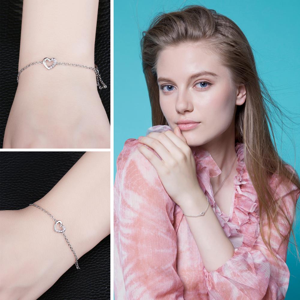 Simple Sterling Silver Heart Bracelet by HitMyNeed