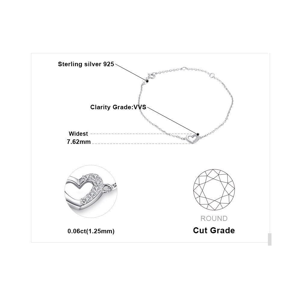 Simple Sterling Silver Heart Bracelet by HitMyNeed