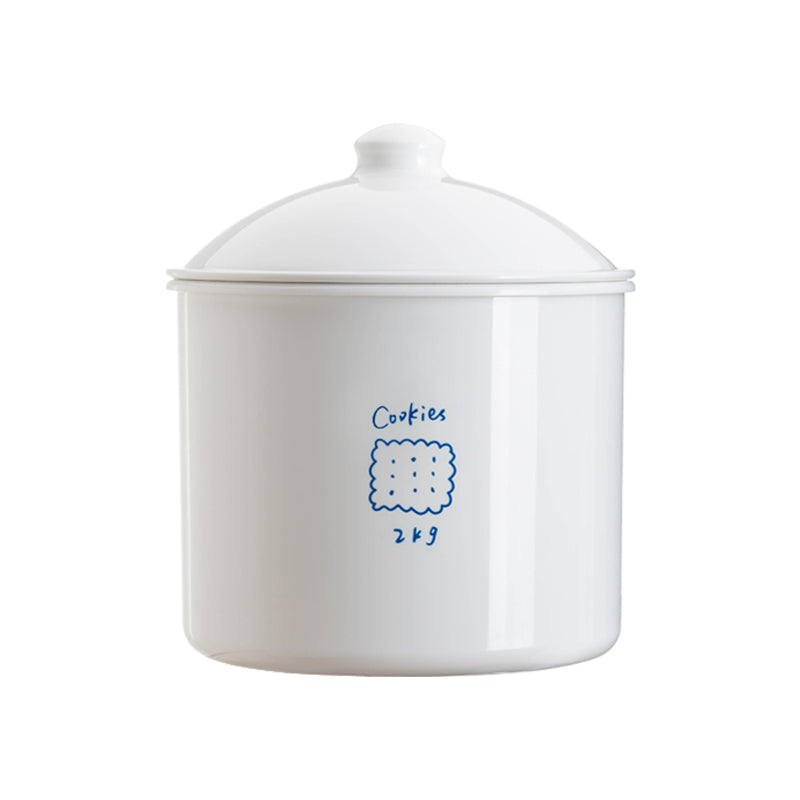 Simple White Plastic Cookie Jar 2.8L Airtight by HitMyNeed