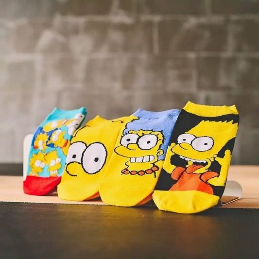 Simpsons Family Cute Cotton Socks (4-Pair Set) by HitMyNeed