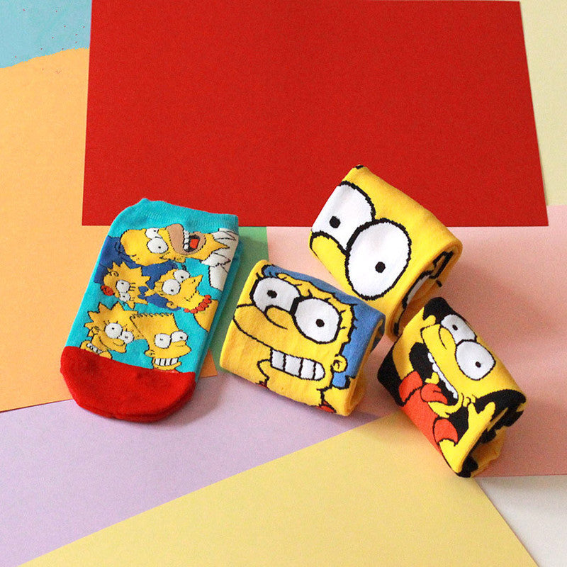 Simpsons Family Cute Cotton Socks (4-Pair Set) by HitMyNeed
