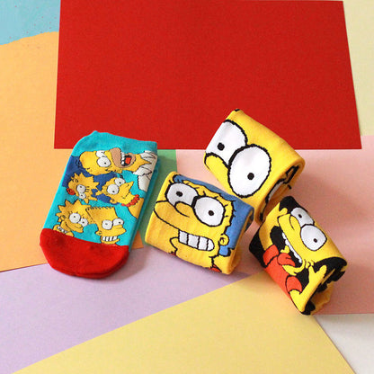 Simpsons Family Cute Cotton Socks (4-Pair Set) by HitMyNeed