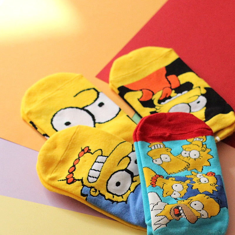 Simpsons Family Cute Cotton Socks (4-Pair Set) by HitMyNeed