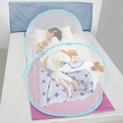 Single Bed Full-Cover Mosquito Net Tent blue by HitMyNeed