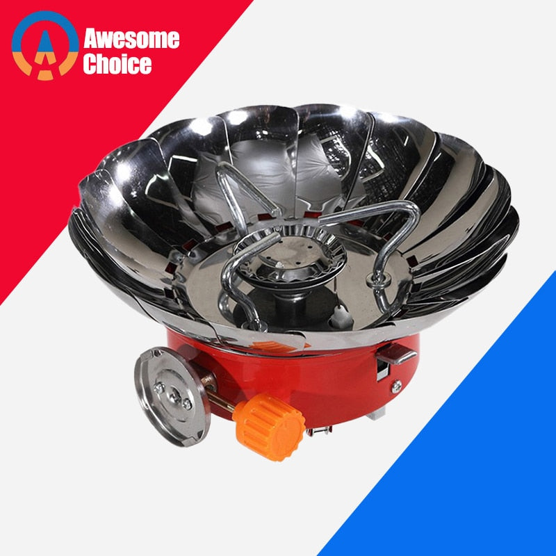 Single Burner Butane Camp Stove with Windshield by HitMyNeed