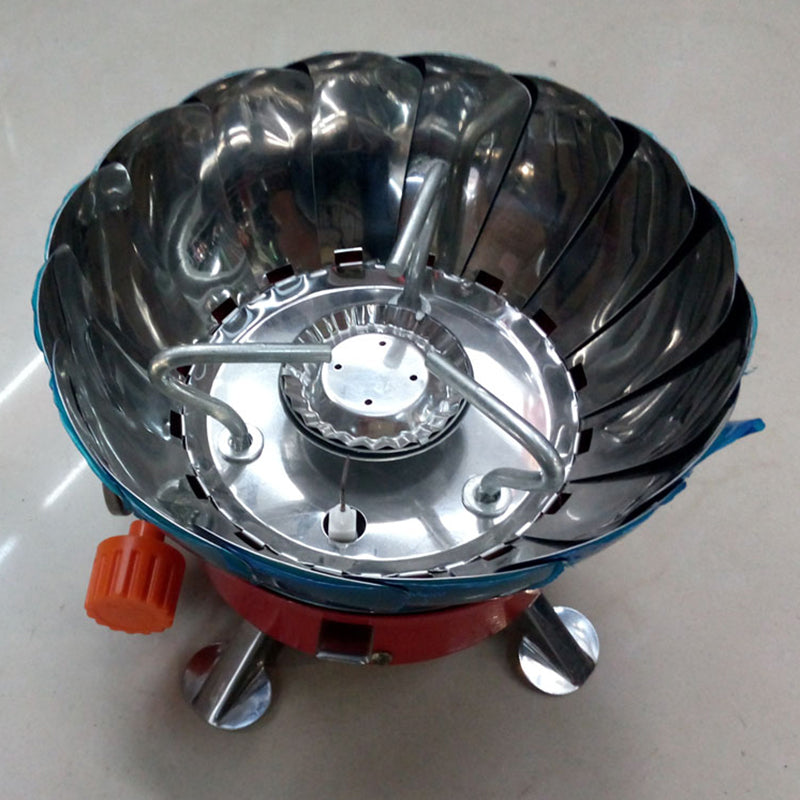 Single Burner Butane Camp Stove with Windshield by HitMyNeed