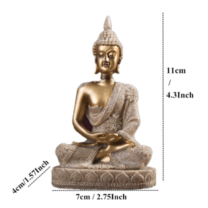 Sitting Buddha Sandstone Statue for Aquariums gold-buddha-134 by HitMyNeed