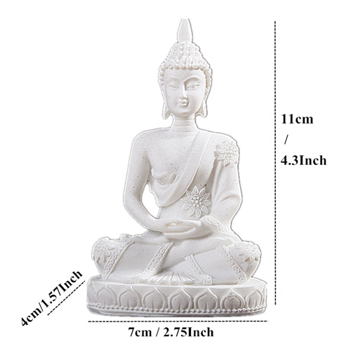 Sitting Buddha Sandstone Statue for Aquariums white-buddha-134 by HitMyNeed
