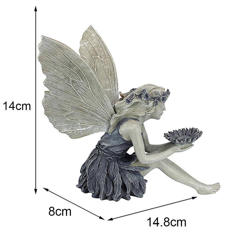 Sitting Garden Fairy Figurine Resin Ornament by HitMyNeed