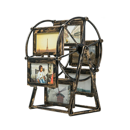 Six-Frame Rotating Iron Wheel Photo Frame by HitMyNeed