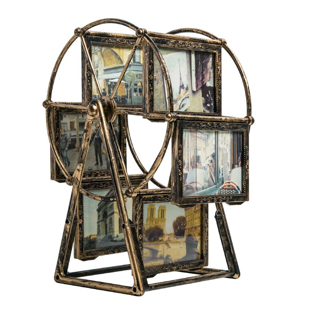 Six-Frame Rotating Iron Wheel Photo Frame by HitMyNeed