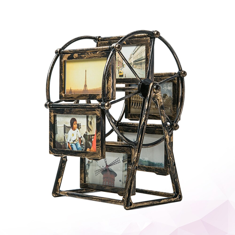 Six-Frame Rotating Iron Wheel Photo Frame by HitMyNeed