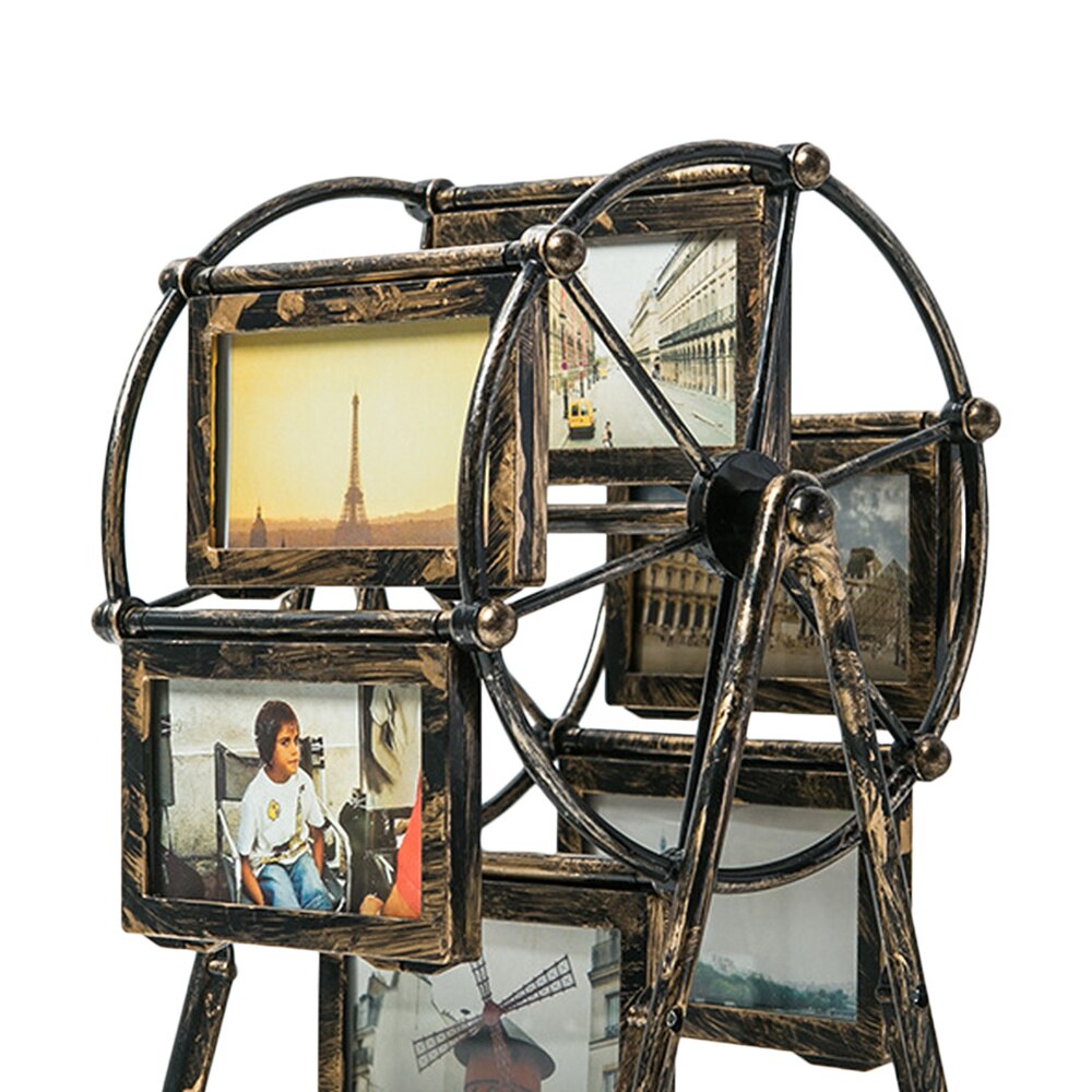 Six-Frame Rotating Iron Wheel Photo Frame by HitMyNeed