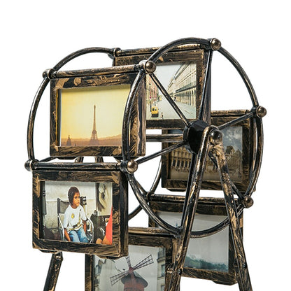 Six-Frame Rotating Iron Wheel Photo Frame by HitMyNeed