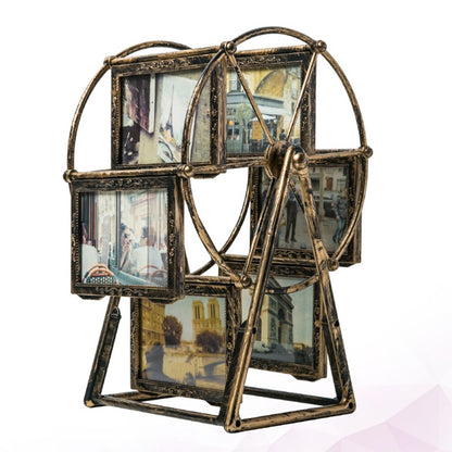 Six-Frame Rotating Iron Wheel Photo Frame by HitMyNeed