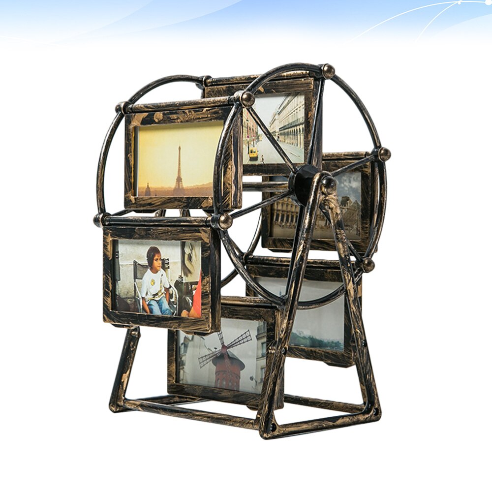 Six-Frame Rotating Iron Wheel Photo Frame by HitMyNeed