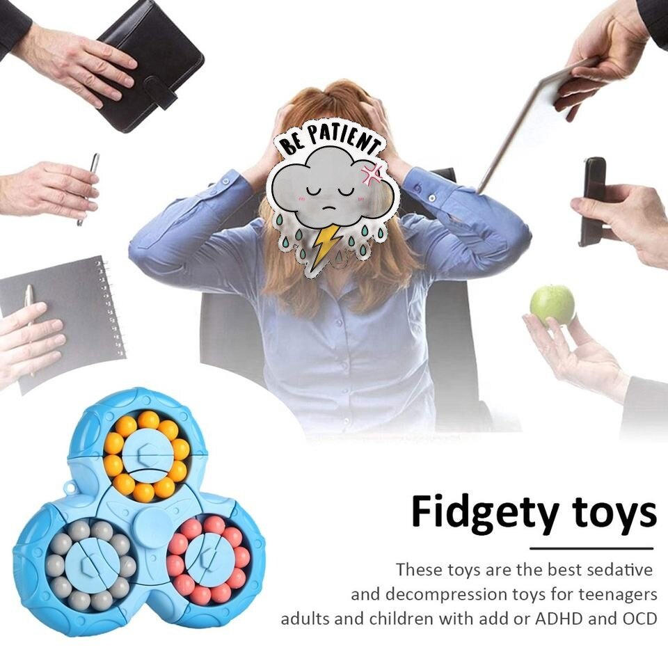 Six-Side Rotating Triangle Fidget Spinner Cube Toy by HitMyNeed