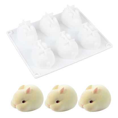 Six Slot 3D Bunny Silicone Mold for Desserts by HitMyNeed