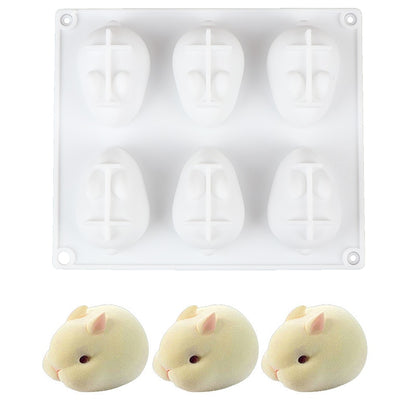 Six Slot 3D Bunny Silicone Mold for Desserts by HitMyNeed