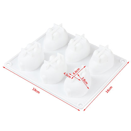 Six Slot 3D Bunny Silicone Mold for Desserts by HitMyNeed