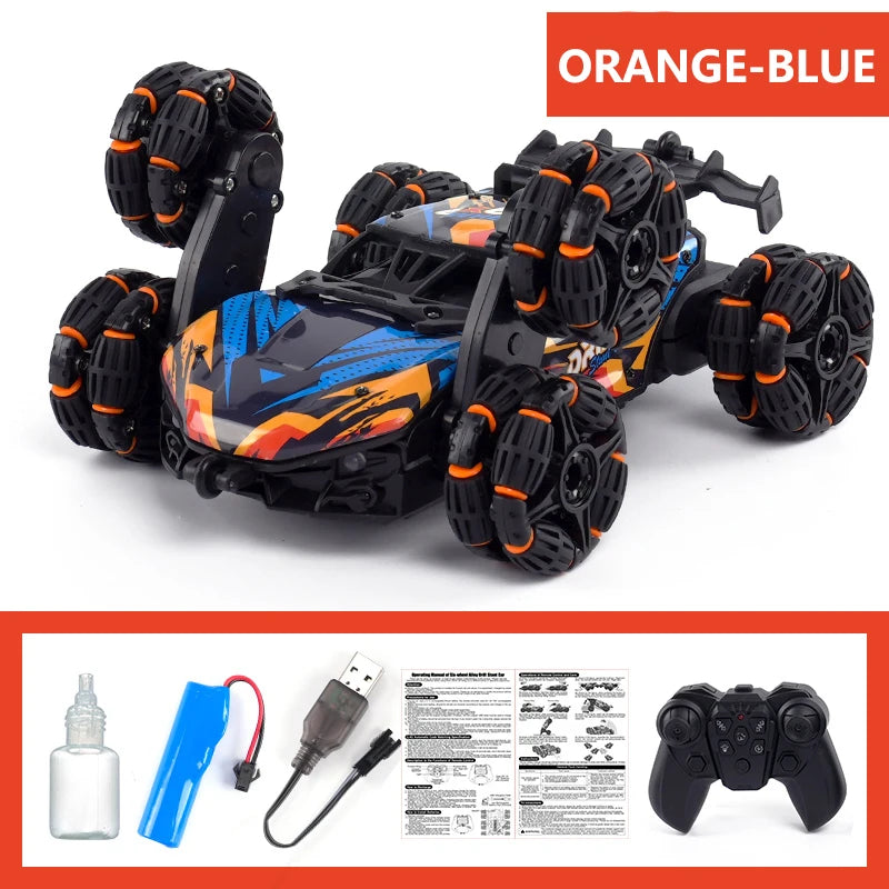 Six Wheel RC Stunt Drift Car with Spray Effect orange by HitMyNeed