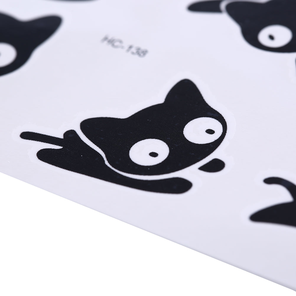 Skin-Friendly Black Cat Temporary Tattoo Sheet by HitMyNeed