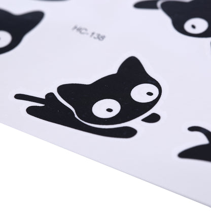 Skin-Friendly Black Cat Temporary Tattoo Sheet by HitMyNeed