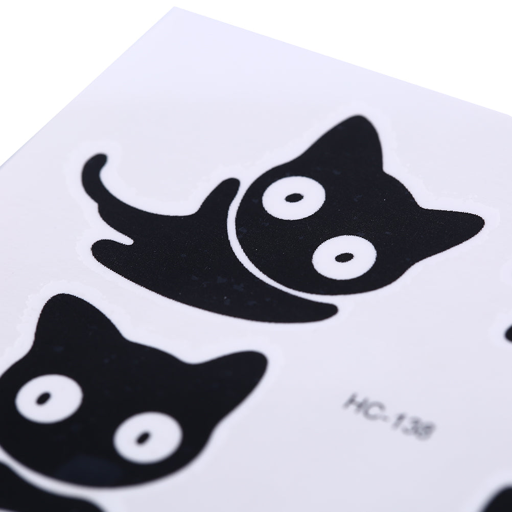 Skin-Friendly Black Cat Temporary Tattoo Sheet by HitMyNeed