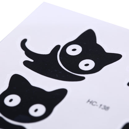 Skin-Friendly Black Cat Temporary Tattoo Sheet by HitMyNeed