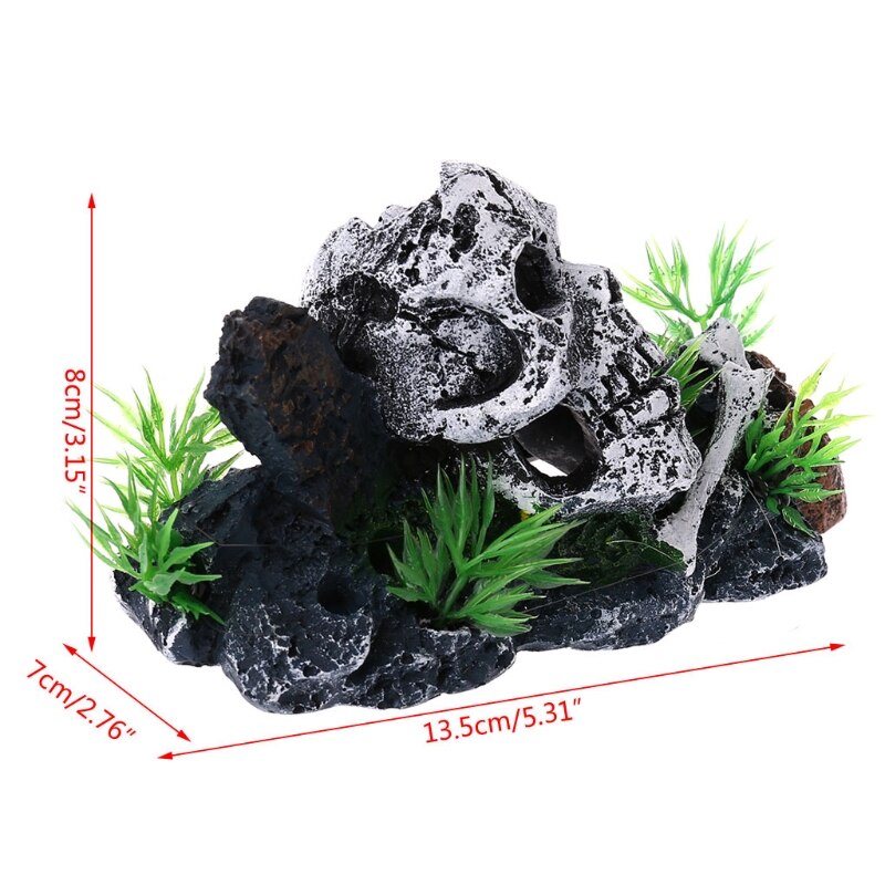Skull Aquarium Decor Resin Ornament with Air Bubbles by HitMyNeed