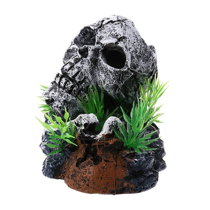 Skull Aquarium Decor Resin Ornament with Air Bubbles by HitMyNeed