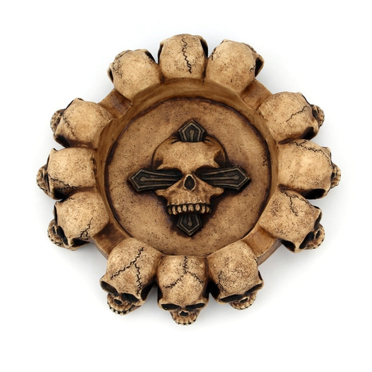 Skull Ashtray Gothic Resin Home Decoration by HitMyNeed