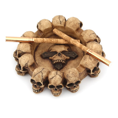 Skull Ashtray Gothic Resin Home Decoration by HitMyNeed