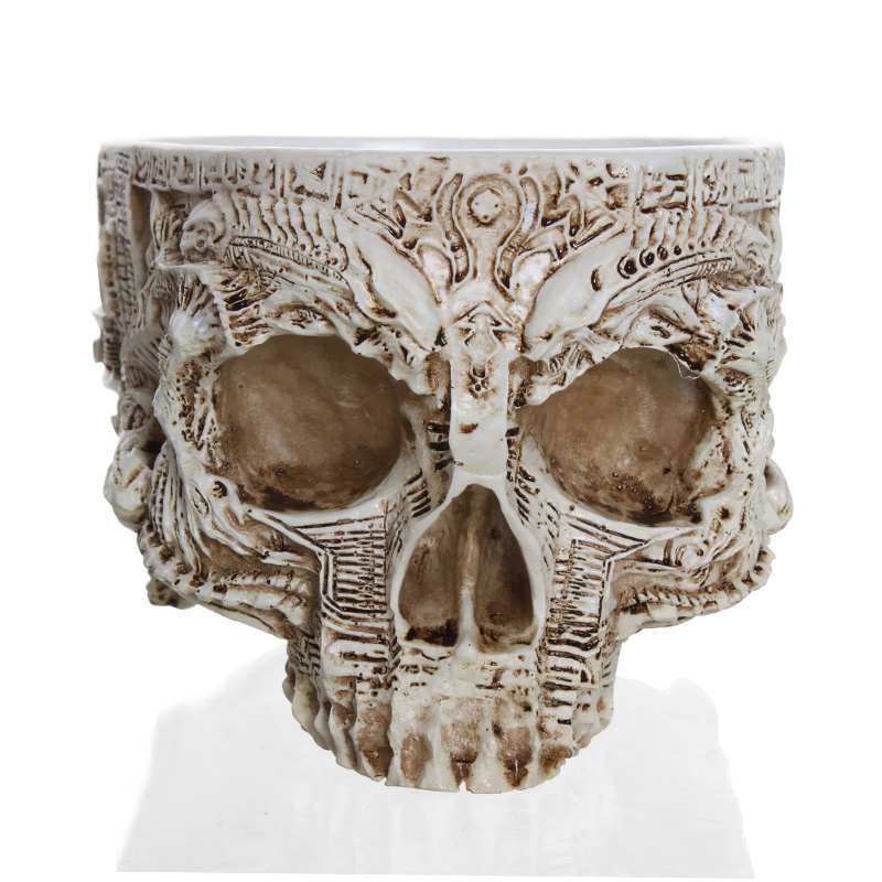 Skull Flower Pot Resin Planter for Succulents by HitMyNeed