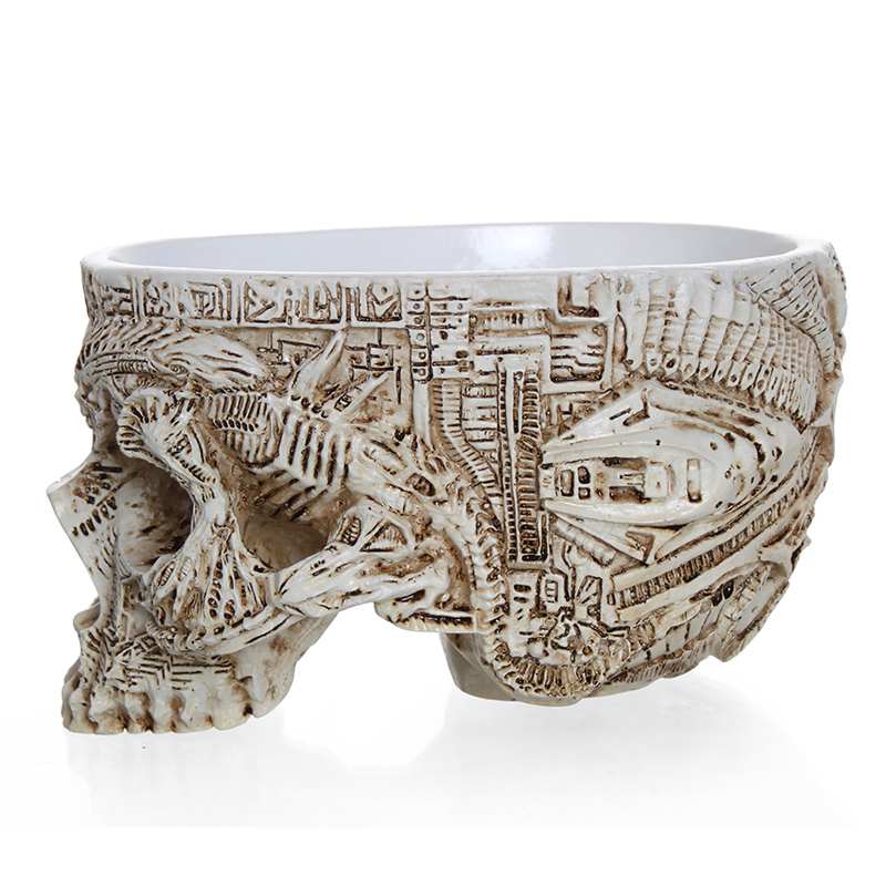 Skull Flower Pot Resin Planter for Succulents by HitMyNeed