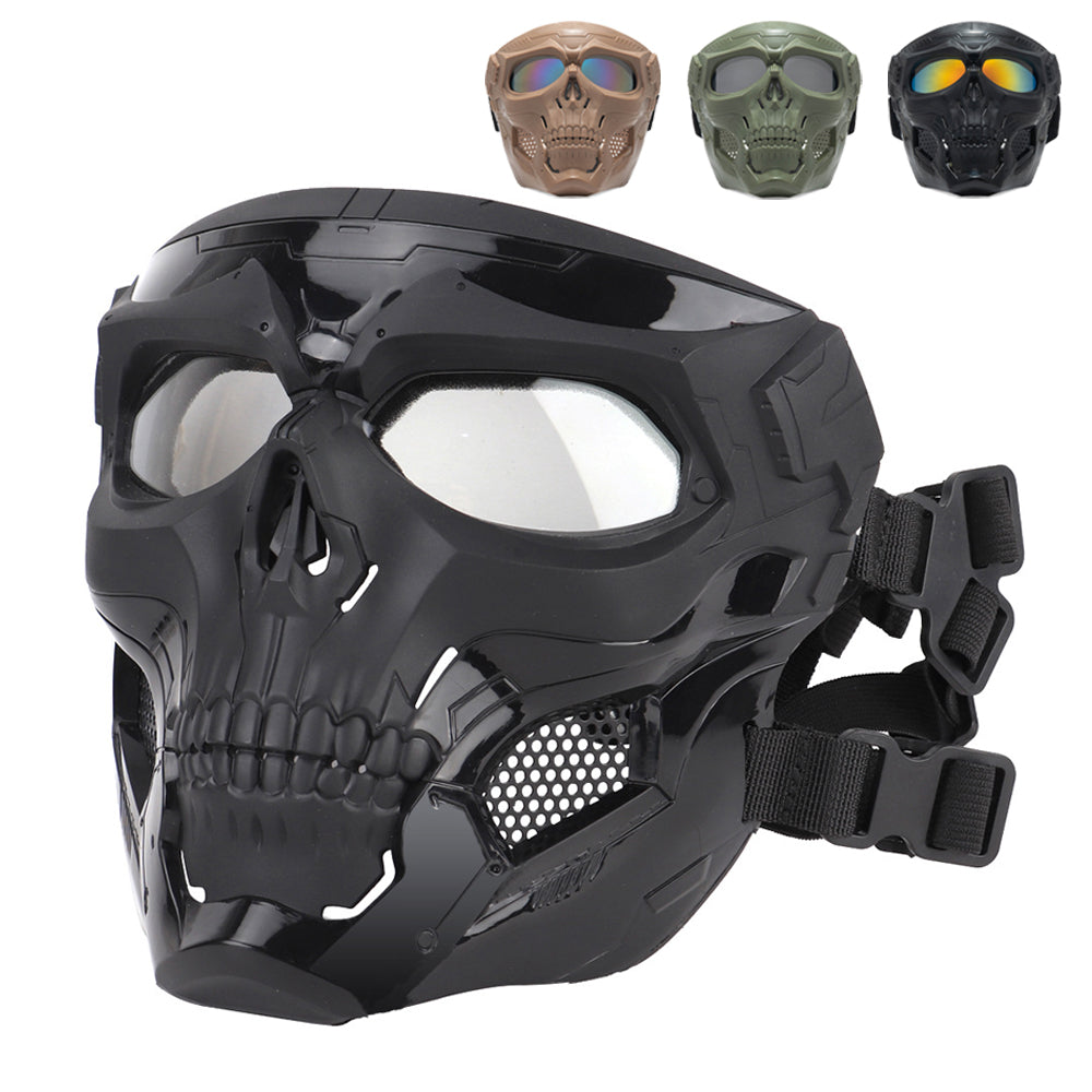 Skull Full Face Tactical Mask with Colored Goggles by HitMyNeed