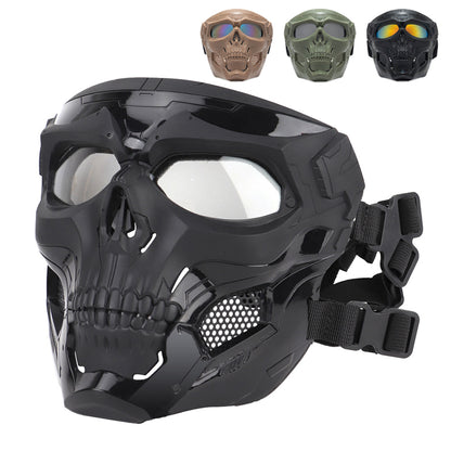Skull Full Face Tactical Mask with Colored Goggles by HitMyNeed