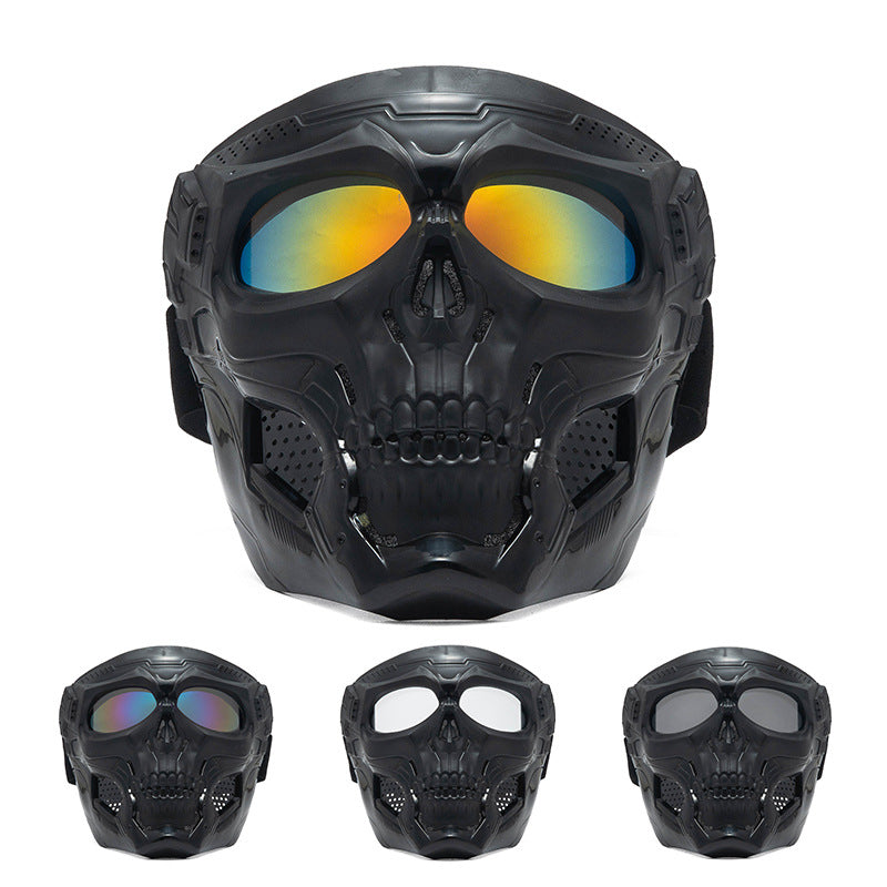 Skull Full Face Tactical Mask with Colored Goggles by HitMyNeed