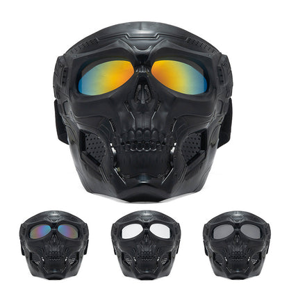 Skull Full Face Tactical Mask with Colored Goggles by HitMyNeed